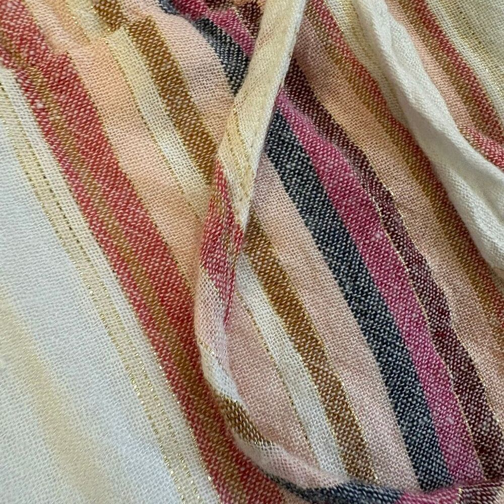 Rails Wrap Dress XS Madison Jewel Stripe Linen Luxury Coastal Artsy Preppy Retro - Picture 8 of 13